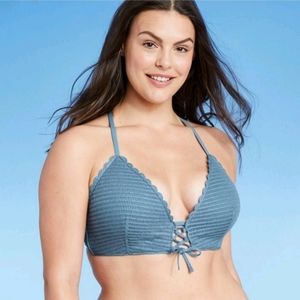 {target} Push-Up Crochet Lace-Up Bikini Top